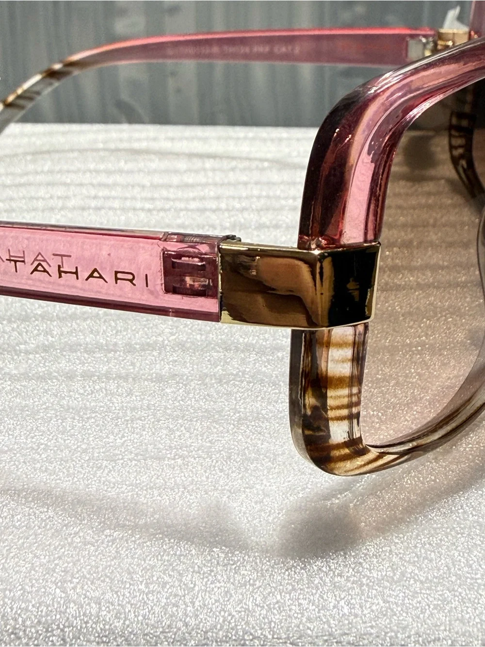 NWT Tahari TH124 PKF Women's Oversized Rectangular Sunglasses Pink Fade